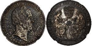 2 Thaler Reino de Sajonia (1806 - 1918) Plata Federico Augusto II de Sajonia