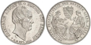 2 Thaler Reino de Sajonia (1806 - 1918) Plata Federico Augusto II de Sajonia