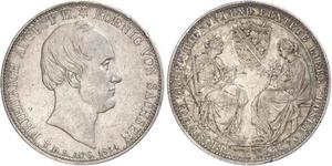 2 Thaler Reino de Sajonia (1806 - 1918) Plata Federico Augusto II de Sajonia