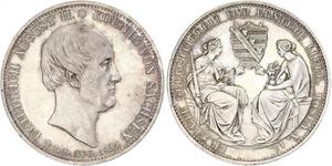 2 Thaler Reino de Sajonia (1806 - 1918) Plata Federico Augusto II de Sajonia