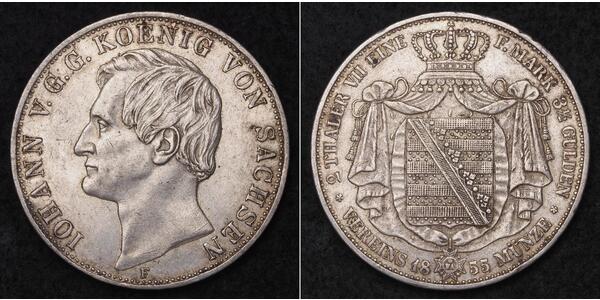 2 Thaler Reino de Sajonia (1806 - 1918) Plata 