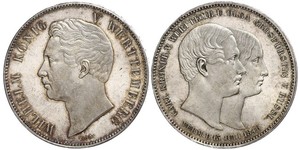 2 Thaler Reino de Wurtemberg (1806-1918) Plata Guillermo I de Wurtemberg
