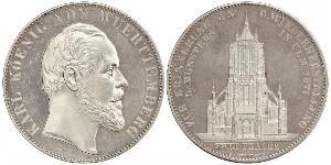 2 Thaler Reino de Wurtemberg (1806-1918) Plata Carlos I de Wurtemberg