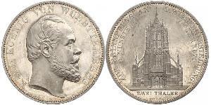 2 Thaler Reino de Wurtemberg (1806-1918) Plata Carlos I de Wurtemberg