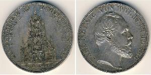 2 Thaler Reino de Wurtemberg (1806-1918) Plata Carlos I de Wurtemberg