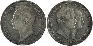 2 Thaler Reino de Wurtemberg (1806-1918) Plata Guillermo I de Wurtemberg
