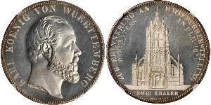 2 Thaler Reino de Wurtemberg (1806-1918) Plata Carlos I de Wurtemberg