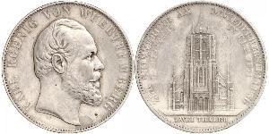 2 Thaler Reino de Wurtemberg (1806-1918) Plata Carlos I de Wurtemberg