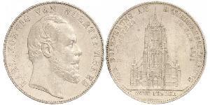 2 Thaler Reino de Wurtemberg (1806-1918) Plata Carlos I de Wurtemberg