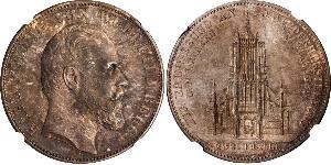 2 Thaler Reino de Wurtemberg (1806-1918) Plata Carlos I de Wurtemberg