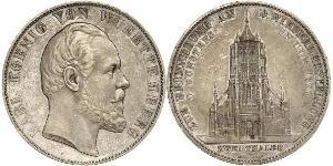 2 Thaler Reino de Wurtemberg (1806-1918) Plata Carlos I de Wurtemberg