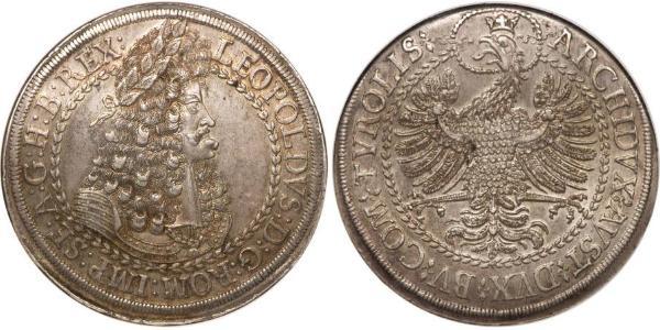 2 Thaler Sacro Imperio Romano (962-1806) Plata Leopoldo I de Habsburgo(1640-1705)