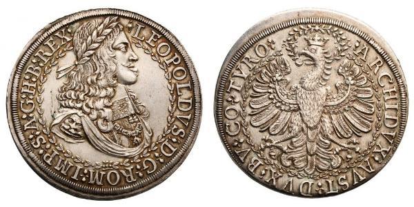 2 Thaler Sacro Imperio Romano (962-1806) Plata Leopoldo I de Habsburgo(1640-1705)