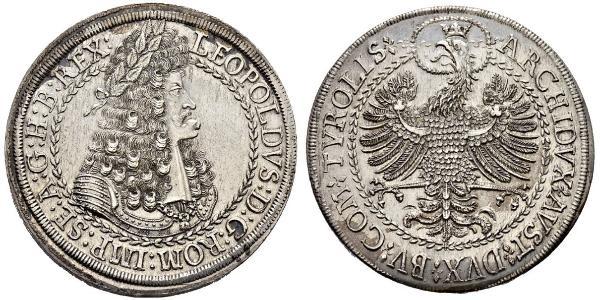 2 Thaler Sacro Imperio Romano (962-1806) Plata Leopoldo I de Habsburgo(1640-1705)