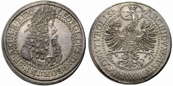 2 Thaler Sacro Imperio Romano (962-1806) Plata Leopoldo I de Habsburgo(1640-1705)