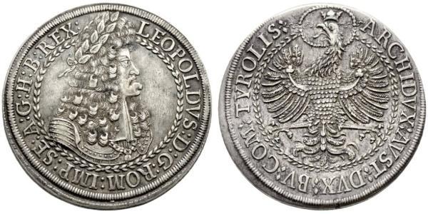 2 Thaler Sacro Imperio Romano (962-1806) Plata Leopoldo I de Habsburgo(1640-1705)