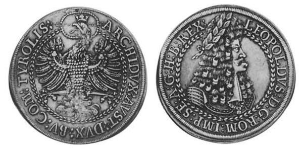 2 Thaler Sacro Imperio Romano (962-1806) Plata Leopoldo I de Habsburgo(1640-1705)