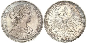 2 Thaler States of Germany Plata 