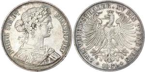 2 Thaler States of Germany Plata 