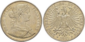 2 Thaler States of Germany Plata 