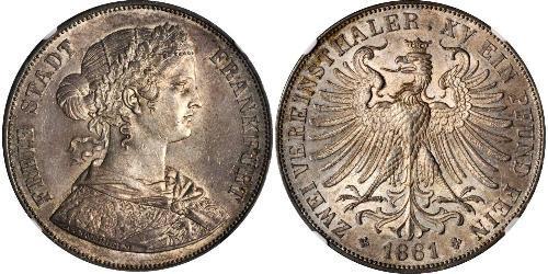 2 Thaler States of Germany Plata 