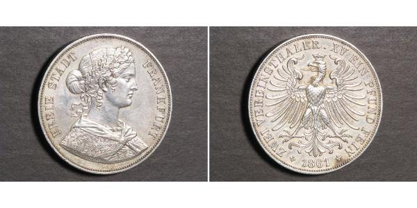 2 Thaler States of Germany Plata 
