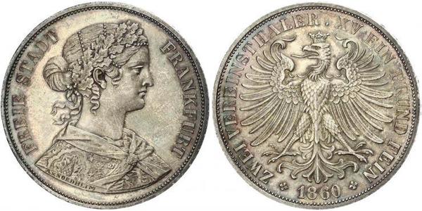 2 Thaler States of Germany Plata 