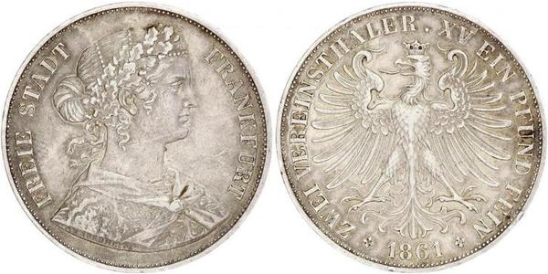 2 Thaler States of Germany Plata 