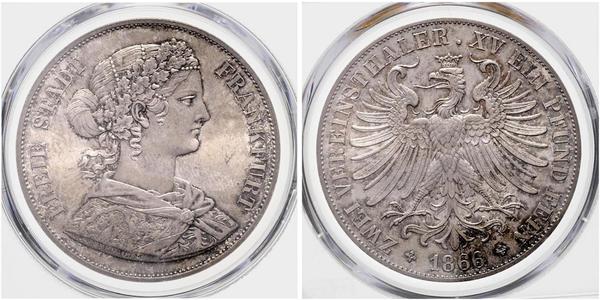 2 Thaler States of Germany Plata 