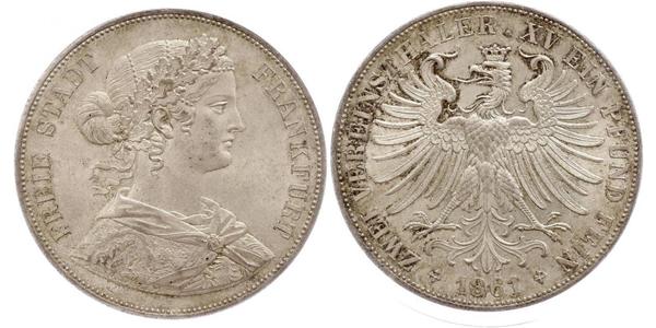 2 Thaler States of Germany Plata 