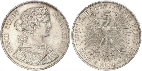 2 Thaler States of Germany Plata 