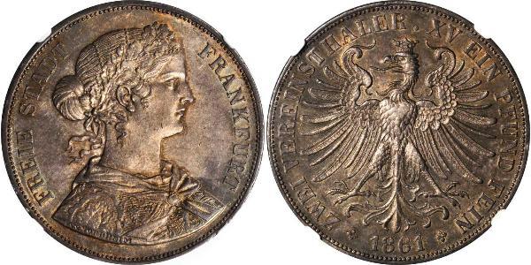 2 Thaler States of Germany Plata 