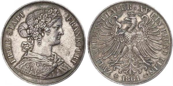 2 Thaler States of Germany Plata 