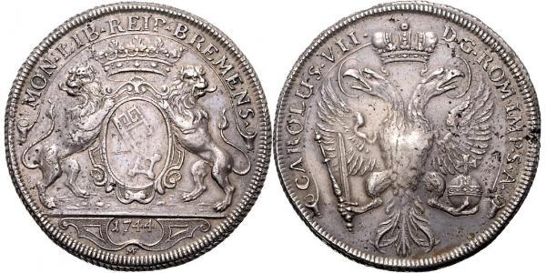 2 Thaler Freie Hansestadt Bremen / States of Germany Silber 