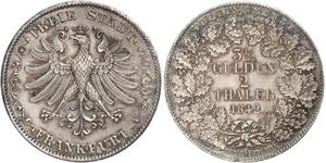 2 Thaler Freie Stadt Frankfurt Silber 