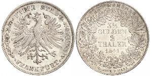 2 Thaler Freie Stadt Frankfurt Silber 