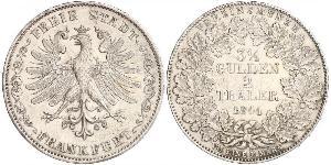 2 Thaler Freie Stadt Frankfurt Silber 