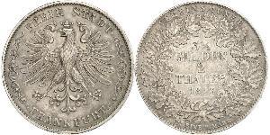 2 Thaler Freie Stadt Frankfurt Silber 