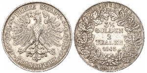 2 Thaler Freie Stadt Frankfurt Silber 