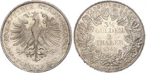 2 Thaler Freie Stadt Frankfurt Silber 