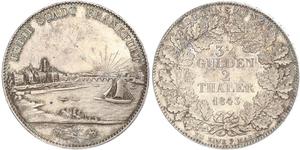 2 Thaler Freie Stadt Frankfurt Silber 