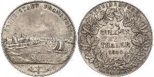 2 Thaler Freie Stadt Frankfurt Silber 