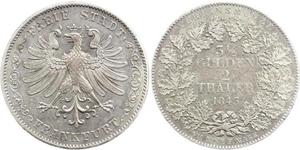 2 Thaler Freie Stadt Frankfurt Silber 