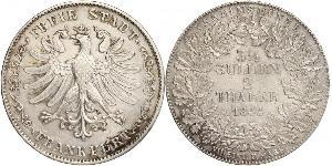 2 Thaler Freie Stadt Frankfurt Silber 