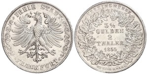 2 Thaler Freie Stadt Frankfurt Silber 