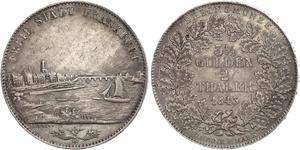 2 Thaler Freie Stadt Frankfurt Silber 