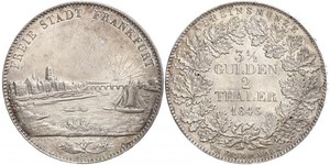 2 Thaler Freie Stadt Frankfurt Silber 