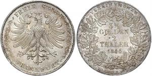 2 Thaler Freie Stadt Frankfurt Silber 