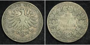 2 Thaler Freie Stadt Frankfurt Silber 