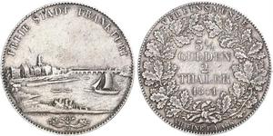 2 Thaler Freie Stadt Frankfurt Silber 